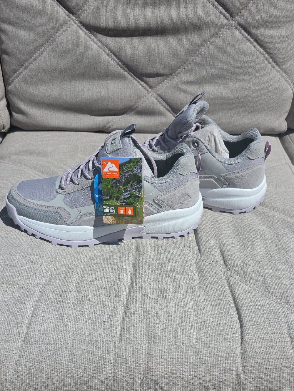 Ozark Trailers Women's Hikers Light Gray Sneakers with Lavender Accents Size 11